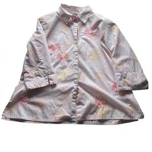 Vintage Allison Daley Pink and Cream Floral Shirt